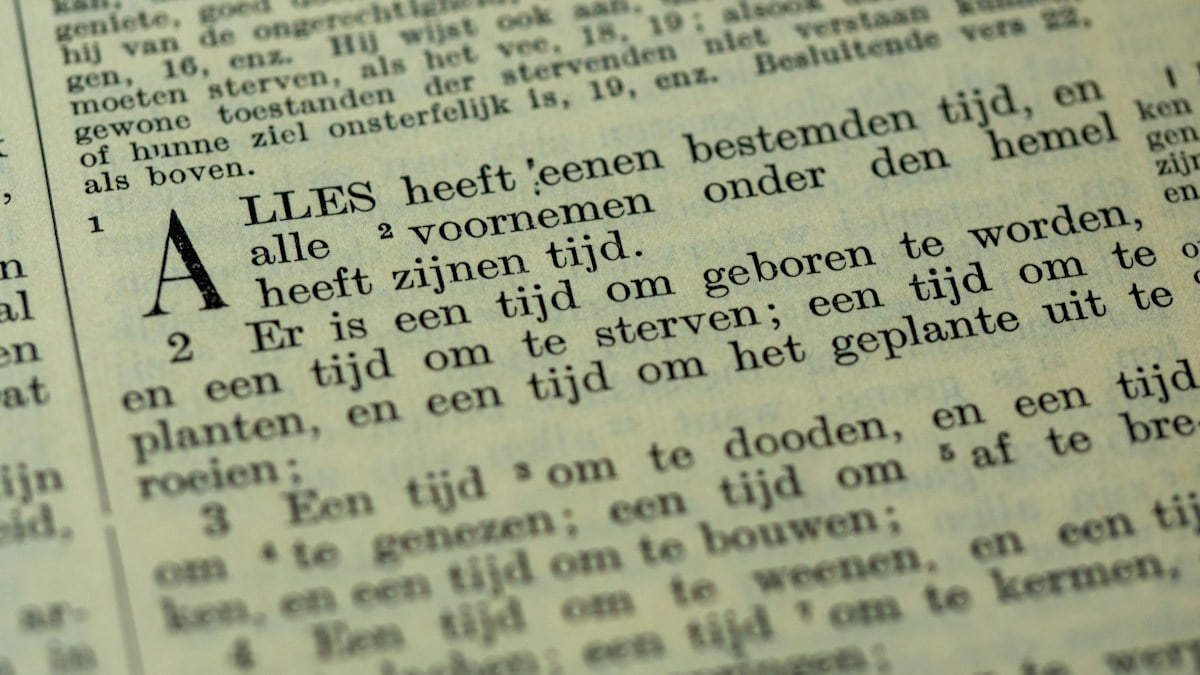 A inspirational text from the Bible: Ecclesiastes 3